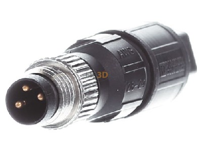 Frontansicht Phoenix SACC-M 8MS-3QO-0,25M Sensorsteckverbinder St.,3p M8 gerade 