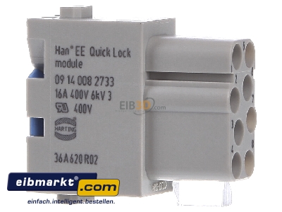 Ansicht links Harting 09 14 008 2733 Han EE Quick-Lock module female 