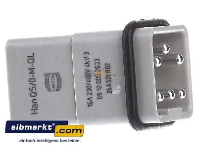 Ansicht links Harting 09 12 005 2633 Han Q 5/0 Insert male quick lock 