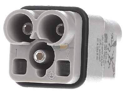 Front view Harting 09 12 002 2653 Pin insert for connector 2p 
