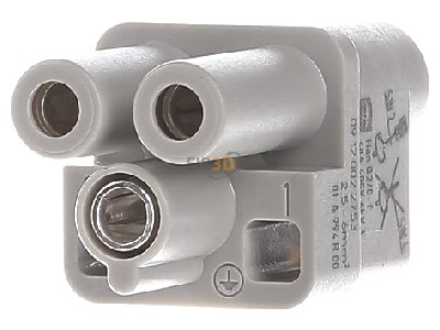 Front view Harting 09 12 002 2753 Socket insert for connector 2p 

