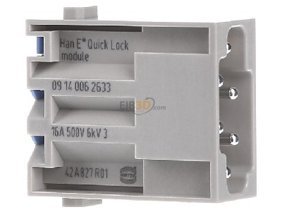 View on the left Harting 09 14 006 2633 Special insert for connector 
