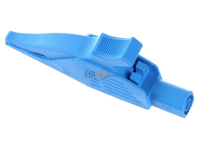 Ansicht oben vorne Stubli XDK-1033 /-23 4mm Abgreifer Delfinklemme 39,5mm, blau 