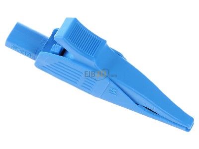 Ansicht oben hinten Stubli XDK-1033 /-23 4mm Abgreifer Delfinklemme 39,5mm, blau 