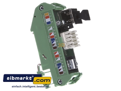 Ansicht links Phoenix Contact 2901645 Patchpanel Cat.5e Hutschienenmontage FL-PP-RJ45-LSA