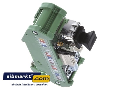 Ansicht oben links Phoenix Contact 2901645 Patchpanel Cat.5e Hutschienenmontage FL-PP-RJ45-LSA