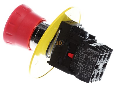 View on the right Siemens 3SU1158-1HB20-1PT0 Complete push button red 
