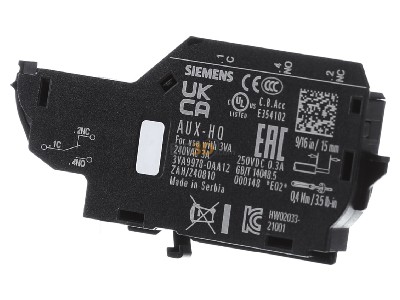 Frontansicht Siemens 3VA9978-0AA12 Hilfsschalter Typ HQ (7mm) 