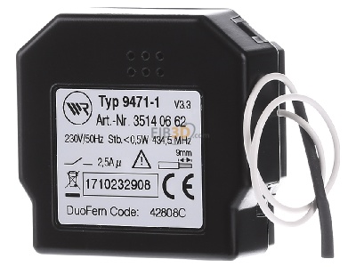 Ansicht hinten Rademacher 9471-1 DuoFern Rohrmotor-Aktor 