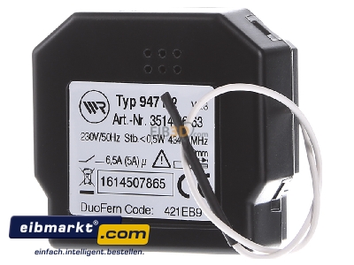 Ansicht hinten Rademacher 9471-2 DuoFern Rohrmotor-Aktor 