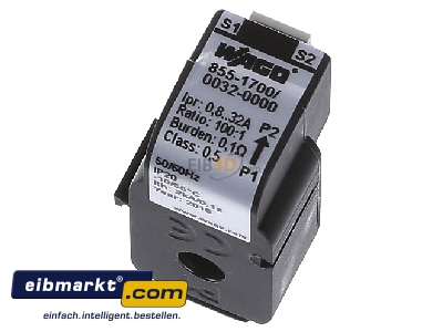 Ansicht oben hinten WAGO Kontakttechnik 855-1700/032-000 Aufsteck-Stromwandler 32A/0,32A 
