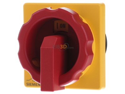 Frontansicht Siemens 3LD9344-3C Drehantrieb rot/gelb 66x66mm 