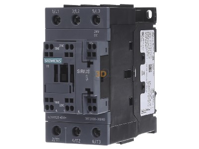 Front view Siemens 3RT2038-3KB40 Magnet contactor 80A 24VDC 
