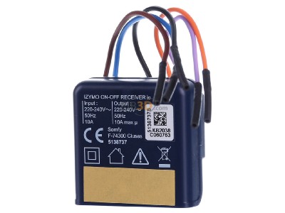 Ansicht hinten Somfy 1822649 Unterputz-Empfnger Licht An/Aus io 