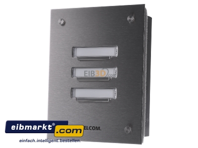 Front view Elcom KVM-3/1 Doorbell panel 3-button
