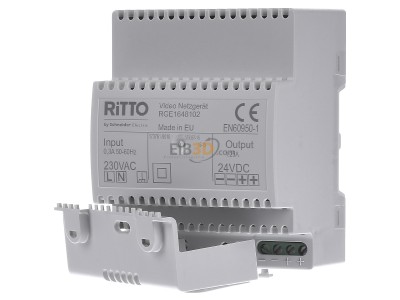 Front view Ritto RGE1648102 Power supply for intercom 230V / 24V 
