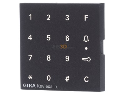 Frontansicht Gira 851328 Aufsatz Codetastatur anth 