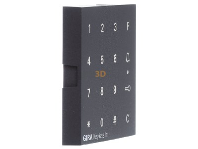 Ansicht links Gira 851328 Aufsatz Codetastatur anth 