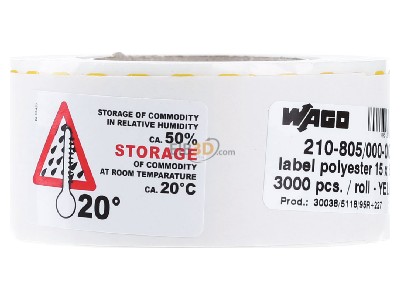 Front view WAGO 210-805/000-002 Labelling material 6x15mm yellow 
