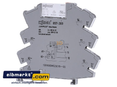 Front view WAGO Kontakttechnik 857-369 Switching relay AC 24...230V
