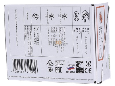 Ansicht hinten WAGO 221-613 Compact-Verbindungsklemme 3-Leiter bis 6qmm 