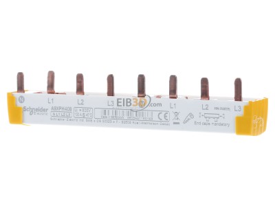 Front view Schneider Electric A9XPH408 Phase busbar 3-p 16mm� 144mm 
