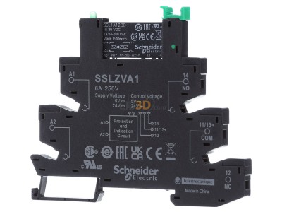 Front view Schneider Electric SSL1A12BDPV Solid state relay 2A 1-pole 
