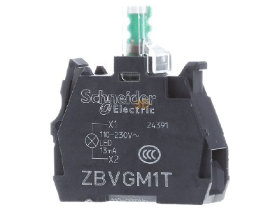 Front view Schneider Electric ZBVGM1T Lamp holder for indicator light white 
