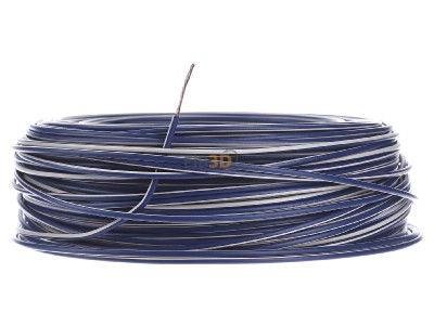 Front view Diverse (H)07V-K 1,5 dbl/ws Conductor strand fine-wire, (H) 07V-K 1.5 dark blue-white
