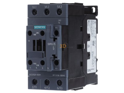 Frontansicht Siemens 3RT2036-1KB40 Koppelschtz 22kW 1S+1 
