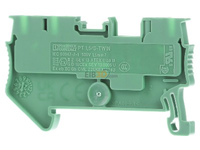 Ansicht hinten Phoenix PT 1,5/S-TWIN GN Durchgangsklemme 