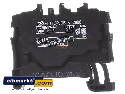 Ansicht hinten WAGO Kontakttechnik 2000-1205 2L-Durchgangsklemme 1qmm schwarz TopJob 