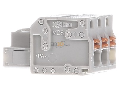 Ansicht links WAGO 2721-103/026-000 Federleiste 3pol., 5mm, l-grau 