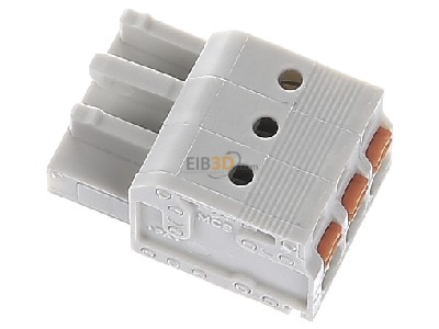 Ansicht oben links WAGO 2721-103/026-000 Federleiste 3pol., 5mm, l-grau 
