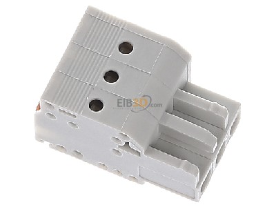 Ansicht oben rechts WAGO 2721-103/026-000 Federleiste 3pol., 5mm, l-grau 