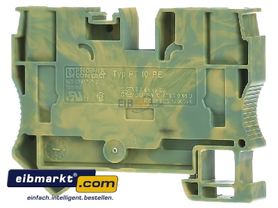 Ansicht hinten Phoenix Contact PT 10-PE Schutzleiter-Reihenklemme 0,5-16qmm, gr�n-gelb 