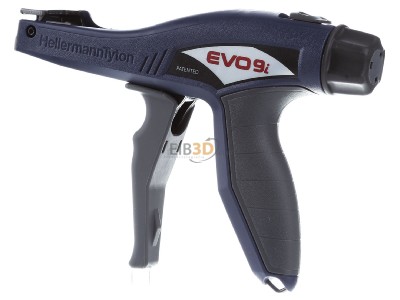 Frontansicht Hellermann Tyton EVO9i-MET/PL-BU Kabelbinderabbindewerkzeug bis 13,5 mm 