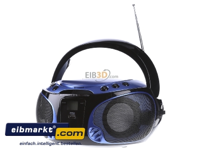 Front view Lenco SCD-550 blue Portable radio/recorder MP3
