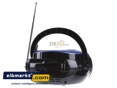 Back view Lenco SCD-550 blue Portable radio/recorder MP3
