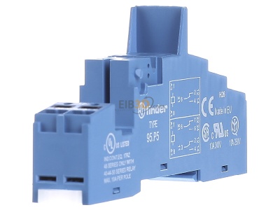 View on the left Finder 95.P5 Relay socket 
