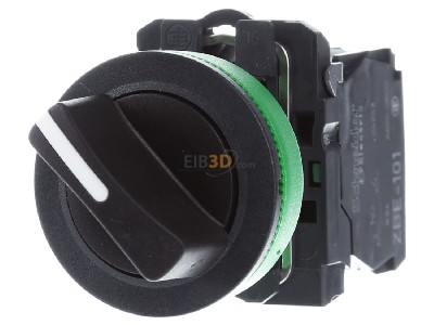 Frontansicht Schneider Electric XB5FD25 Wahlschalter schwarz, 30mm 