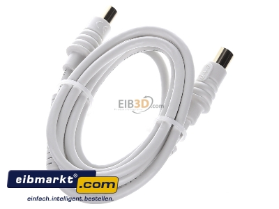 Top rear view E+P Elektrik 140301 Coax patch cord IEC connector 1,5m
