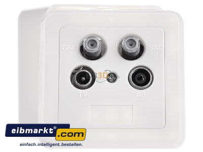 Front view E+P Elektrik BKV 19 Socket for antenna with cover
