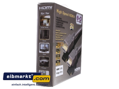Ansicht links E+P Elektrik 2123505 HDMI-Verbindungskabel 10m,sw HDMI1/10