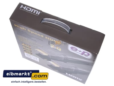 Ansicht oben vorne E+P Elektrik 2123505 HDMI-Verbindungskabel 10m,sw HDMI1/10