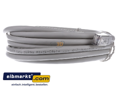 Front view E+P Elektrik CC 142/5 grau RJ45 8(8) Patch cord Cat.6 5m
