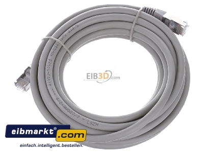 View top left E+P Elektrik CC 142/5 grau RJ45 8(8) Patch cord Cat.6 5m
