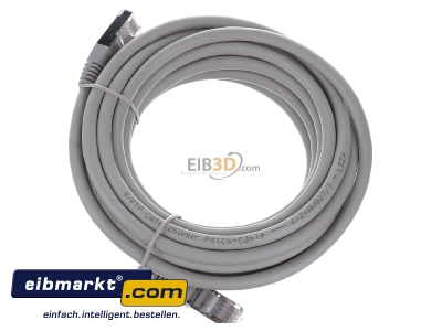 Top rear view E+P Elektrik CC 142/5 grau RJ45 8(8) Patch cord Cat.6 5m
