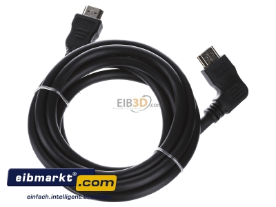 Ansicht oben hinten E+P Elektrik HDW 2 Lose HDMI Winkel-Anschlusskabel 2m 