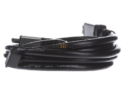 Ansicht rechts E+P Elektrik HDMI401 HDMI High-Speed-Kabel Ethernet,2m,si/sw 